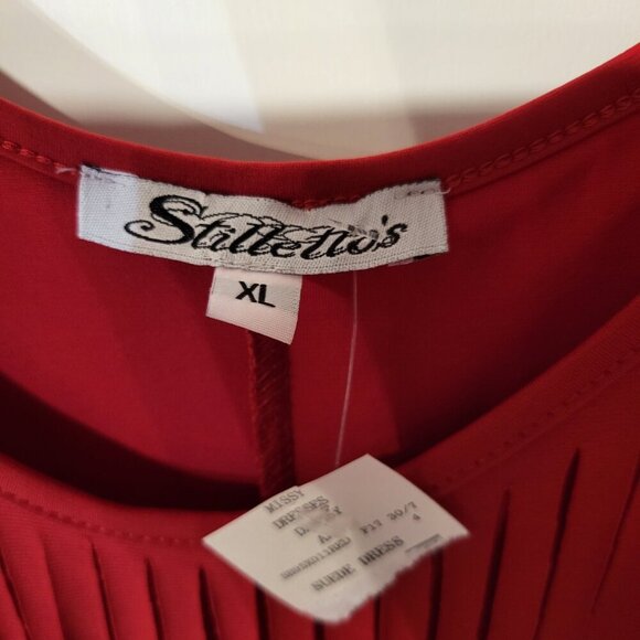 NWT WOMANS RED FRINGE MINI DRESS SZ XL - Picture 5 of 6